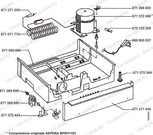 Взрыв-схема холодильника Aeg OEKO A.1242-1IU - Схема узла Section 3